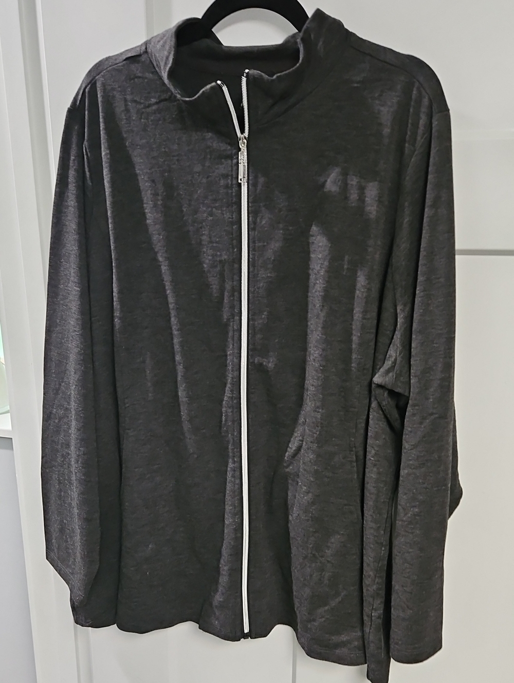 Avenue Dark Charcoal Gray Zip-Front Utility Jacket
